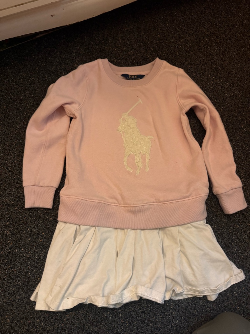 Ralph Lauren Light Pink Polo Pony Sweatshirt dress size 6 girls kids